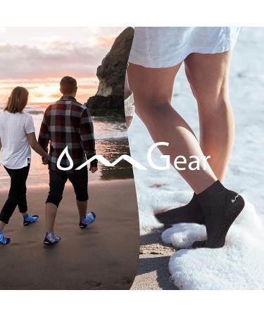 OMGear Water Socks Beach Sand Volleyball Wetsuit Fin Booties Aqua Shoes - Black Medium - Buy Online on GoSupps.com