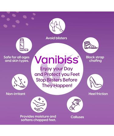 Vanibiss Foot Anti Blister Balm - Prevention & Relief for Foot Blisters, Chafing & Friction - Natural Care (0.45oz) - Buy Online on GoSupps.com