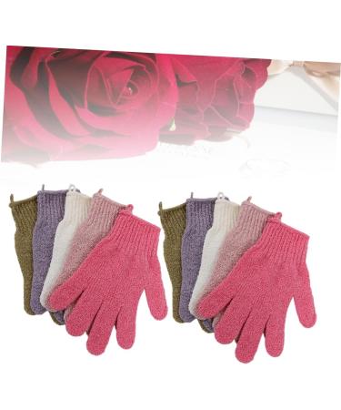 FOMIYES 10 Pairs Exfoliating Shower Gloves - Five-Finger Bathing Mitts for Soft Skin & Spa Experience | International Shipping Available - Buy Online on GoSupps.com