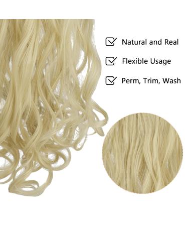 Feshfen Clip In Extensions Set - 7 Parts 16 Clips 50cm Wavy Bright Bleach Blonde Hair Extensions for Women - Buy Online on GoSupps.com