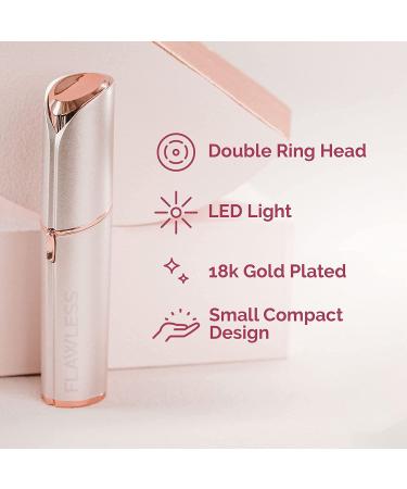 Finishing Touch Flawless Facial Hair Remover for Women - White/Rose Gold Electric Razor with LED Light - Buy Online on GoSupps.com