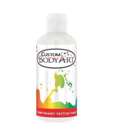 Custom Body Art 8-Ounce White Temporary Airbrush Tattoo Body Art Paint Alcohol Based