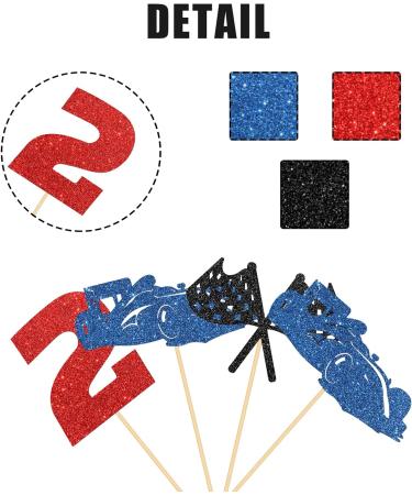 Maicaiffe Two Fast Cupcake Toppers Race Car Birthday Cupcake Toppers 2nd Birthday Two Cool Racing Party Dessert Decors Racing Party Decorations 24Pcs Glitter - Buy Online on GoSupps.com