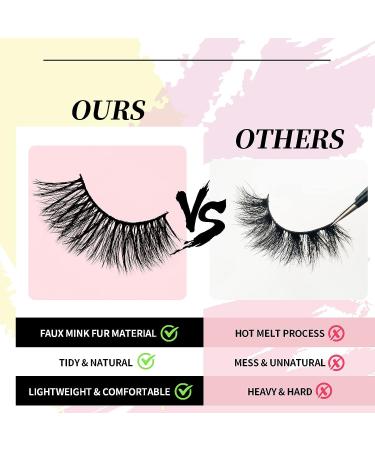 False Cat Eye Wispy 3D Natural Look Faux Mink Fake Eyelashes - 10 Pairs | Reusable & Lightweight | Easy To Apply & Contact Lens Friendly | Cruelty-Free - Buy Online on GoSupps.com
