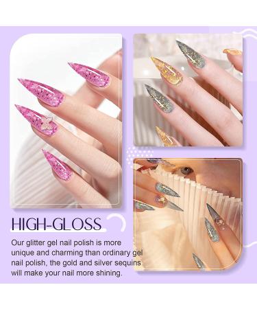 Saviland Platinum Glitter Gel Nail Polish Set - 12 Colors | Soak Off Nail Art for Home DIY & Professionals - 6ML - Buy Online on GoSupps.com