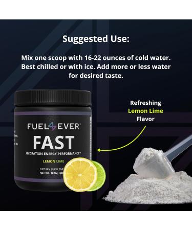Fast Fasting Electrolyte Powder with Creatine & Amino Acids - No Sugar Lemon Lime Flavor | 30 Servings - Boost Hydration & Energy - Buy Online on GoSupps.com