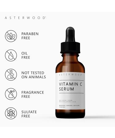 Pure Vitamin C Facial Serum with Hyaluronic Acid | Brightening Hydrating Fragrance & Paraben Free | 29 ml (1 oz) - Organic Skincare - Buy Online on GoSupps.com