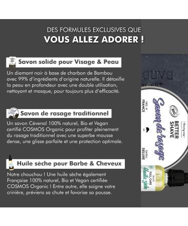 Monsieur BARBIER Men's Grooming Set | BLACK EDITION TONKA | French Natural & Vegan | Face Shaving Beard & Hair for a Complete Premium Grooming Kit | The Perfect Beauty Gift - Buy Online on GoSupps.com