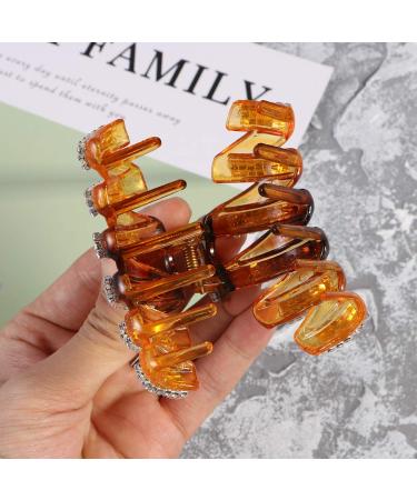 Frcolor Rhinestone Hair Jaw Clips | Non-Slip Acrylic Hair Claw Clips for Women | Stylish Headwear (Coffee) - Buy Online on GoSupps.com