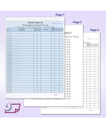 NextDayLabels - NCR Carbonless 3 Part Patient Sign in Label Forms HIPAA Approved and Compliant for Confidentiality in all Medical Offices. (Blue) - Buy Online on GoSupps.com