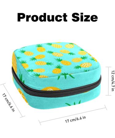 Menstrual Bag with Zipper | Pineapple Pattern Ladies Napkin & Tampons Pouch - Stylish & Functional for Women and Girls - Buy Online on GoSupps.com
