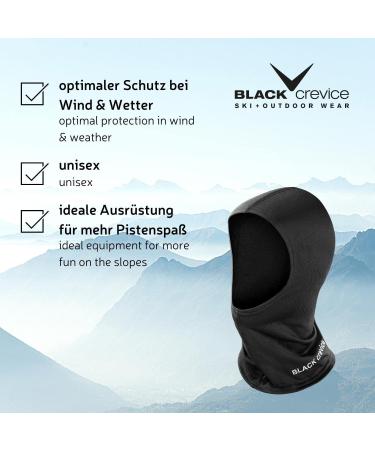 Black Crevice Storm Hood - Unisex Warm Ski Mask | 100% Polyester | Cold Protection Face Mask | Available in S M L - Buy Online on GoSupps.com
