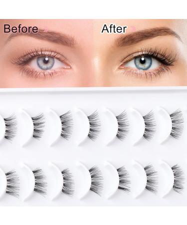 Buy Emeda 10 Pairs Half Eyelash False Eyelashes - Cat Eye Wispy Volume Corner Lashes - Natural Look for Beautiful Eyes - Clear Half Corner Lashes for Every Occasion - Buy Online on GoSupps.com