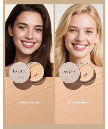 bayfree Tinted Moisture Foundation Balm Fond de Teint Correcteur Longue Tenue 24H Hydratant & L ger R sistant la Transpiration Finition Naturelle Buildable Maquillage Vegan Cor en CREAMY FAWN - Buy Online on GoSupps.com