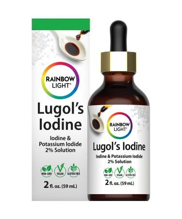 Rainbow Light Lugols 2 Percent Iodine Solution | 2 fl oz | Iodine & Potassium Iodide 2% | Liquid Drops