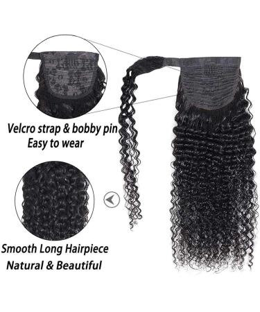 Ponytail Hair Extension Human Hair Extensions Kinky Curly Ponytail Wrap Around Long Ponytail Extension Natural Color Clip in Remy Hair Extensions for Black Woman Ponytail Hairpiece (Size : 18inch 100 18inch 100g - Buy Online on GoSupps.com