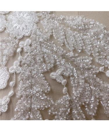 2 Pcs White Sequin Crystal Beaded Appliques - 3D Floral Embroidery Patches for Wedding Dress and DIY Crafts - Buy Online on GoSupps.com