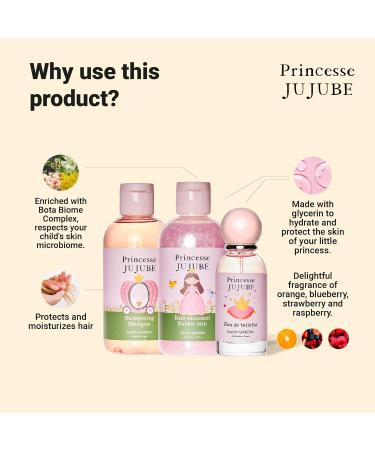 DANS UN JARDIN - Kids Bodycare Set Made in Canada - Bubble Bath Shampoo Eau de Toilette & Unicorn Sleeping Mask - Fruity Fragrance - Princesse Jujube collection - Skin-Friendly Gift - 4Pack - Buy Online on GoSupps.com