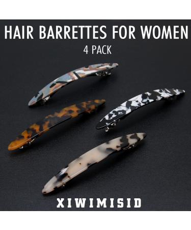 XIWIMISID Hair Barrettes for Women - Large No Slip Hair Clips with Automatic Clasp (4 Pieces, Style 3) - Buy Online on GoSupps.com