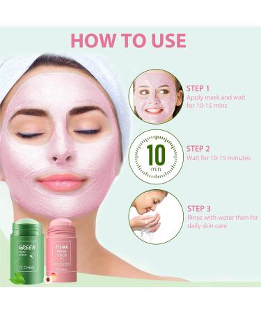 QJFHURB Green Stick 2 pieces Green Mask Stick Green Stick Green Stick Blackheads Honey Peach Greenstick Mask Stick Green Tea Mask Green Tea Mask Green Tea Deep Cleansing Blackhead with 1 cool - Buy Online on GoSupps.com
