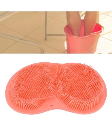 Shower Foot Scrubber Mat - Silicone Foot Massage for Men | Soft Hanging Design | Perfect for Beauty Salons - Red - Buy Online on GoSupps.com