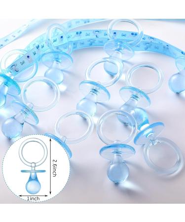 48 Pieces Baby Shower Decorations 24 Plastic Pacifiers and 24 Mini Clothes Pins Transparent Baby Showers Pacifiers Necklace Baby Girl Boy Pacifier Necklace for Party Favor Plastic Clothespins (Blue) - Buy Online on GoSupps.com