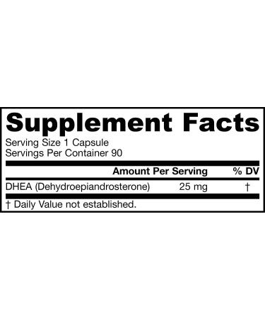 Jarrow Formulas DHEA 25mg - 90 Veggie Caps for Hormonal Balance & Vitality - Buy Online on GoSupps.com