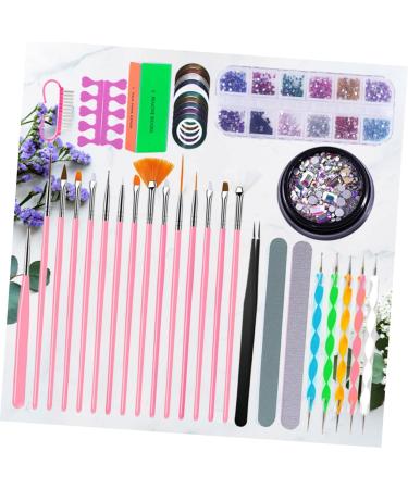 Healeved 1 Set Nail Art Brush Nail Art File Tweezers Nail Dotting Tools Manicure Kit Crystal Kit Rhinestone for Nails Fingernail Buffer Professional Pedicure Tools Nail Lamp Painted - Buy Online on GoSupps.com