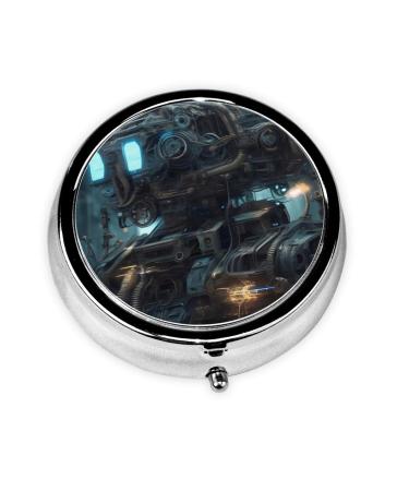 Future Robotround Pill Box 3 Compartment Round Pill Box Organizer #Portable Travel Pill Box for Traveling.