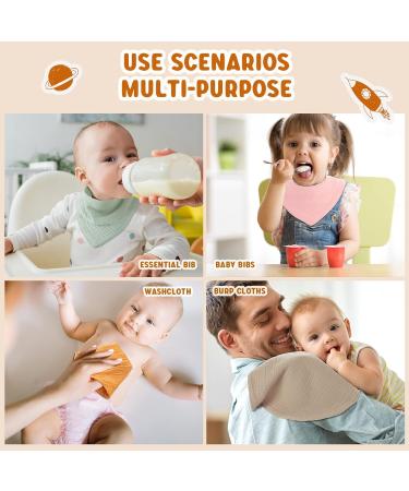 10 Pack Muslin Baby Castle Bibs | Stylish Absorbent Bandana Drool Bibs for Teething & Drooling | Soft Unisex Toddler Bibs - Easy Wash Set - Buy Online on GoSupps.com
