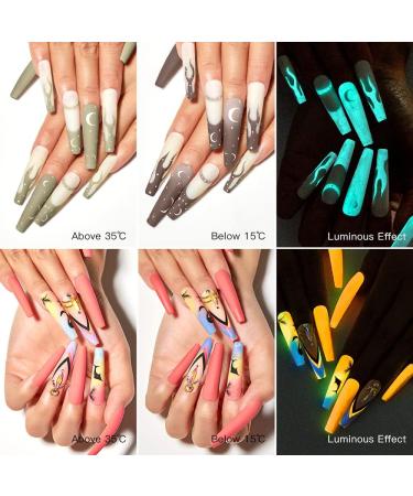 MSRUIOO Colour Changing Gel Nail Polish Set Glow in the Dark Gel Nail Polish Kit Temperature Mood Change Nail Gel Polish Soak Off LED Gel Nail Kit 6 Pieces 8 ml - Buy Online on GoSupps.com