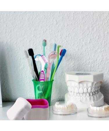 Denture Bath Case with Denture Cleaner Brush Denture Toothbrush Denture Cup Denture Box Bath Denture Container with Basket Denture Holder Denture Brush Retainer for Travel Retainer Cleaning (Red) - Buy Online on GoSupps.com