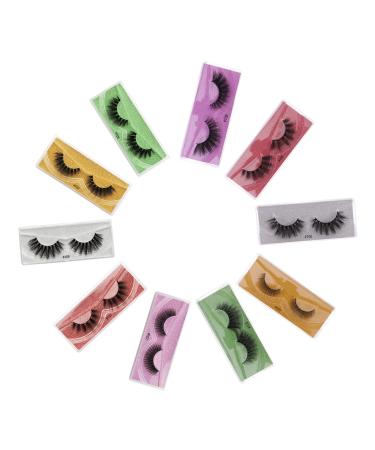 minkissy 10 Pairs False Eyelashes Set 3d Lashes Hair Eyelashes False Eyelashes Magnetic Fake Eyelashes Natural Eyelashes Hair Eye Lashes Handmade Eyelashes Imitation Bulk Miss Tool