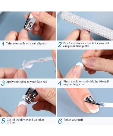 100 Short Style French False Nails in 10 Sizes with Acrylic Tips - DIY Nail Salons - Buy Online on GoSupps.com