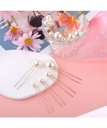 DSLSQD 40 Pieces Pearl Bobby Pins Wedding Pearl Hair Pins Bridal Hair Pins U Shape Pearl Rhinestone Hair Pins Wedding Hair Accessories for Bride Bridesmaid Women Hair Styling (Gold) - Buy Online on GoSupps.com