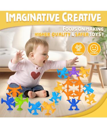 Suction Cup Bear Bath Toy | Montessori Silicone Bathing Toys for Kids 1-8 Years | Cute Safe & Fun Travel Toys - Buy Online on GoSupps.com