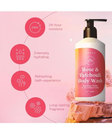 Moisturising Body Wash for Dry & Normal Skin | Rose & Patchouli | Intense Hydration & Long-Lasting Fragrance | Unisex | 300ML - Shop Internationally - Buy Online on GoSupps.com