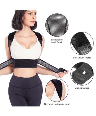 Posture Corrector for Men & Women - Adjustable Upper Back Brace for Pain Relief | Improve Posture & Comfort (L: 28-40in - Buy Online on GoSupps.com