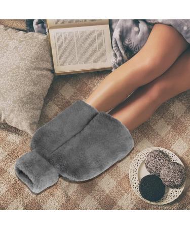 Buy EBKCQ Electric-Free Foot Warmer | 2-in-1 Plush Hot Water Bottle | Large 2L Heat Bottle for Cold Feet | Ideal for Men & Women | Gray - Buy Online on GoSupps.com