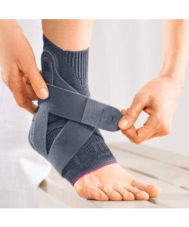 Medi Levamed Active Ankle Brace Right - Silver Size I | Soft Tissue Compression & Stabilising Strap System - Buy Online on GoSupps.com
