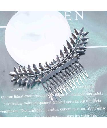 Dervivea Vintage Leaf Hair Comb Barrette Silver Leaves Hair Clips Laurel Leaf Hair Comb Metal Hair Piece Greek Goddess Hair Comb Accessories for Women and Girl Headdress (Silver) - Buy Online on GoSupps.com