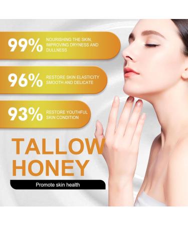 Organic Grass Fed Beef Tallow Balm with Raw Honey - Moisturizing Cream for Soft & Smooth Skin - All Natural Handmade Moisturizer (1) - Buy Online on GoSupps.com