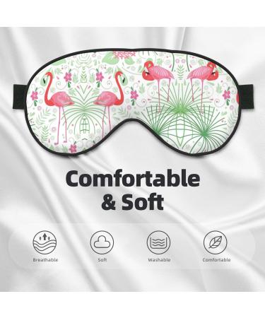 Floral Flamingo Botany Print Eye Mask - Block Out Light for Travel & Sleep | 7.9x4 inch - Buy Online on GoSupps.com