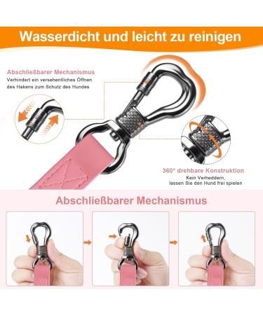 X XBen 10m Waterproof Dog Drag Line - Rubberized Training Leash with Lockable Carabiner & Hand Loop for Medium-Sized Dogs - Pink - Buy Online on GoSupps.com