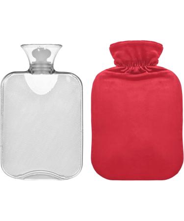 Red Hot Water Bottle with Cover - 2L Heating Bottle for Pain Relief & Hand Warming | International Shipping - Buy Online on GoSupps.com