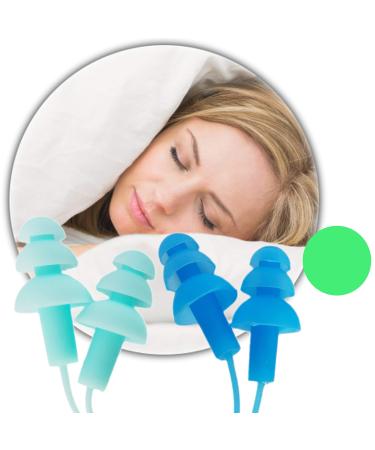 Crimmy Soft Silicone Earplugs 2 Pairs Noise Cancelling Reusable Earplugs for Sleeping Protection from Loud Sounds