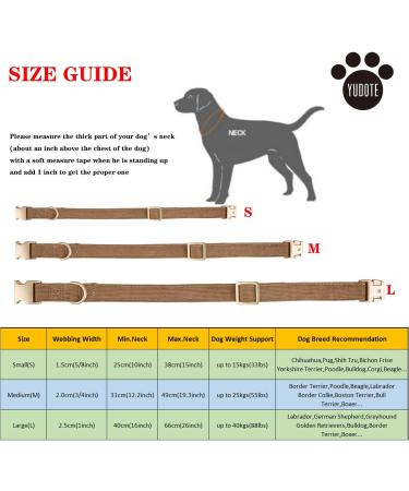 YUDOTE Ultra-Soft Natural Cotton Dog Collar for Small Dogs with Sensitive Skin - Brown (S) | 1 Pack - Buy Online on GoSupps.com