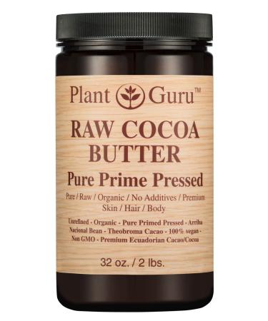 Raw Cocoa Butter 32 oz. 100% PureRaw Cocoa Butter 32 oz. / 2 lb. 100% Pure Fresh Natural Cold Pressed. Skin Body and Hair Moisturizer DIY Creams Lip Balm Lotion and Soap Making