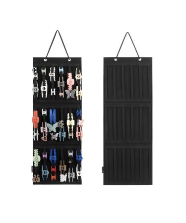 Hanging Hair Claw Clips Holder for Women  Claw Hair Clips Storage Organizer for Lady  Hair Banana Barrettes and Butterfly Jaw Clips Display Stand Holder. (Black)
