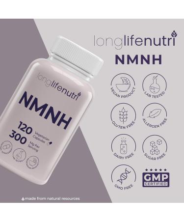 LongLifeNutri NMNH 300mg (Dihydronicotinamide Mononucleotide) - 120 Vegan Capsules 2-Month Supply NMN Alternative NAD Supplement for Energy & Longevity Lab Tested Made in USA 120 Count (Pack of 1) - Buy Online on GoSupps.com